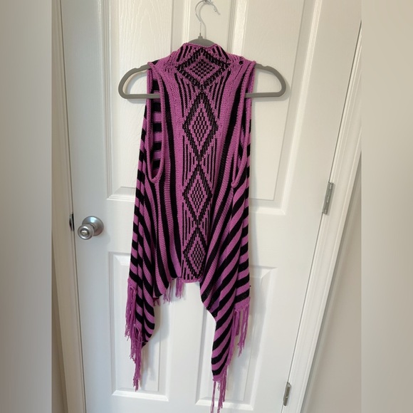 Say What? Purple and Black Knit Scarf - Picture 5 of 7